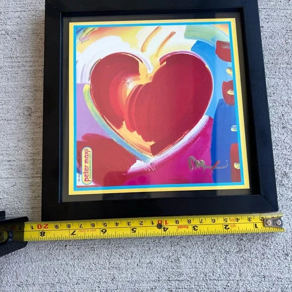 PeterMax “Heart” 2006 PopArt Print Rare Studio Edition Vibrant Colors Framed 8x8